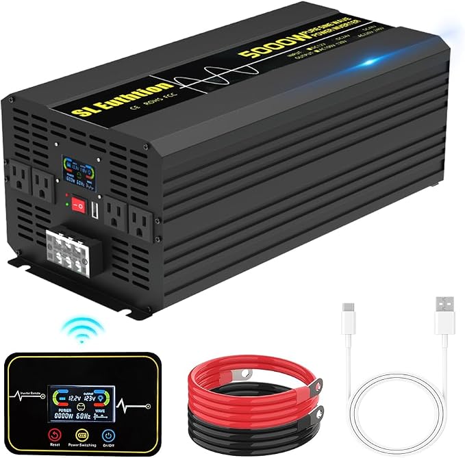5000W/10000W Pure Sine Wave Car Power Inverter 12V DC to 120V AC 60HZ by SLEuthtion