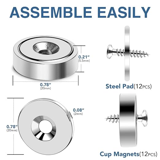 MIKEDE Round Magnets with Hole, 40LB Strong Rare Earth Magnets Heavy Duty - Image 2