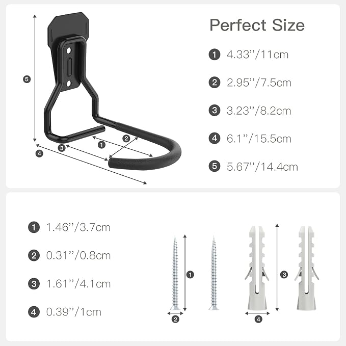 Bike Wall Mount with Fixed Hook, Heavy Duty Bike Storage Rack, Bike Rack - Image 6