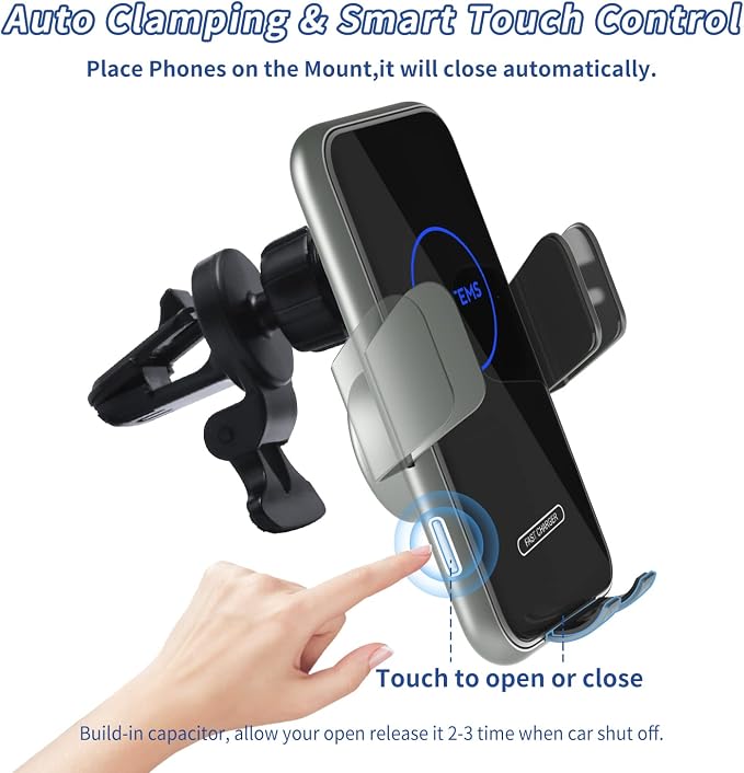 15W Fast Car Mount Charger, Charging Wireless Car Charger Phone Mount Phone - Image 4