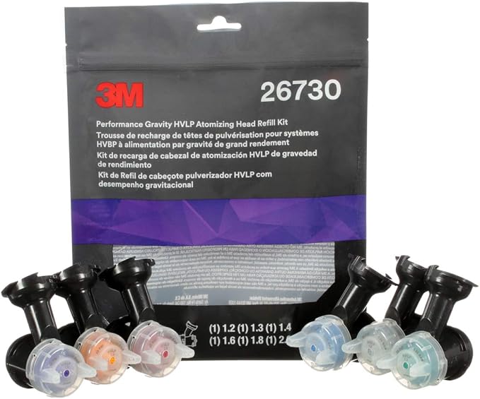 3M Performance Gravity HVLP Atomizing Head Variety Kit, Sizes 1.2, by 3MAutomotive