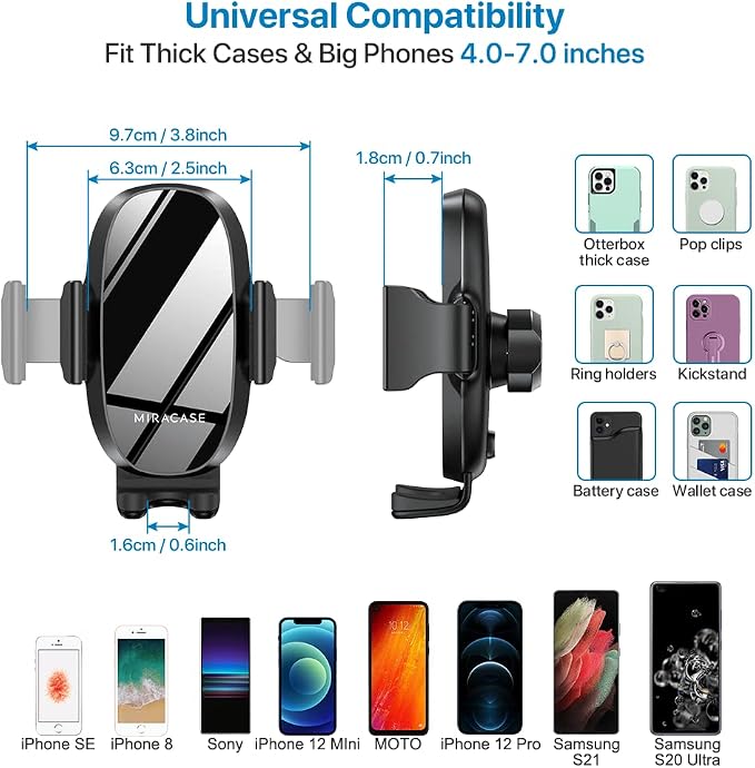 Miracase Cup Phone Holder for Car, Adjustable Long Neck Car Cup Holder Phone - Image 6