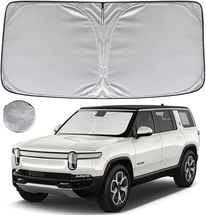 KAYZT Windshield Sun Shade for 2022-2025 2026 Rivian R1S Foldable Sunshade by KAYZT