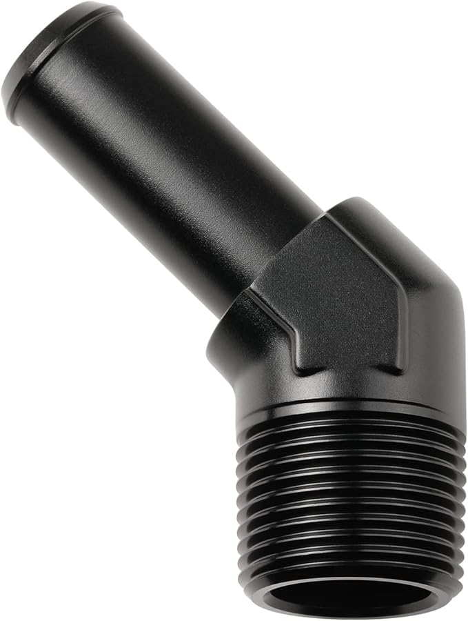 3/4 NPT Male to 3/4" Hose Barb Fitting Adapter 45 Degree Elbow Aluminum Black by Podavelle