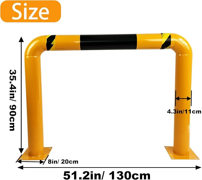 51.2"x 35.4" Hollow Machine Safety Vehicle Industrial Guard Barrier Bollard - Image 2
