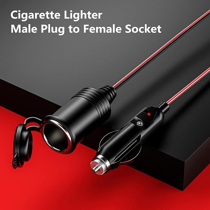 KEWIG 12/24V Car Cigarette Lighter Extension Cord - 26FT Cigarette Lighter Plug - Image 5