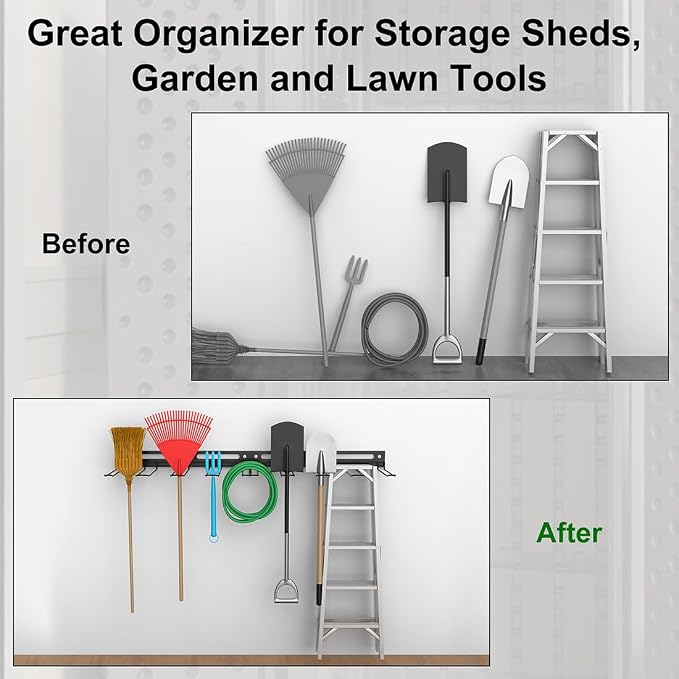 Garage Wall-Mounted Rack, Tool Storage Rack, Shed Shelf, Garden Tool Rack - Image 5