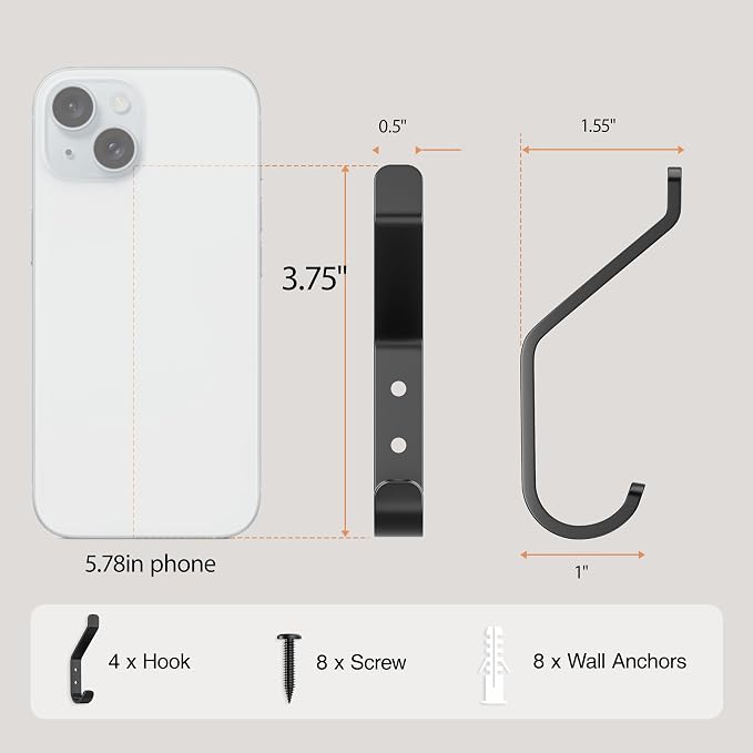 Wall Hook for Hanging Coat - 20LB - Image 3