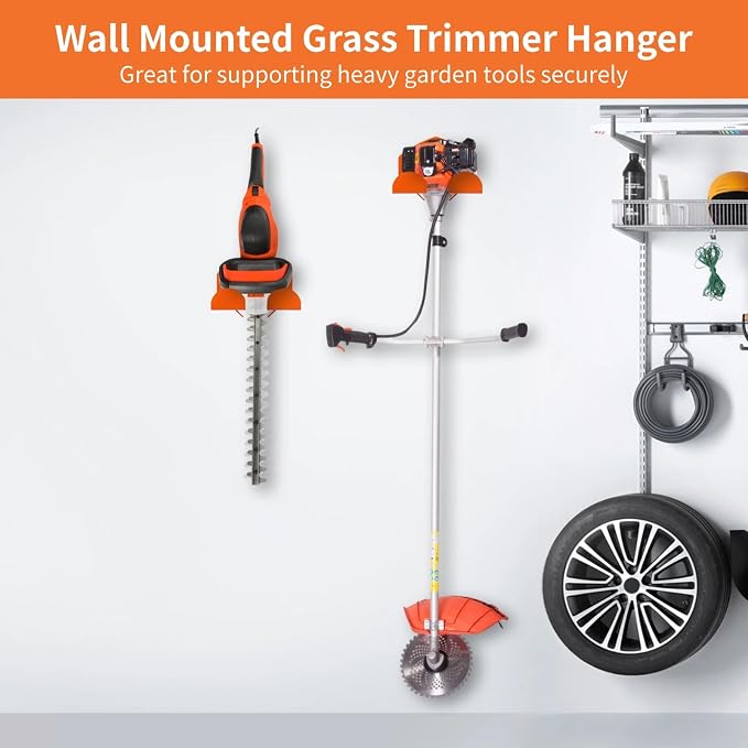 Homaisson 2 PCS Grass Trimmer Wall Rack, Heavy-Duty Hedge Trimmer Wall Mounted - Image 2