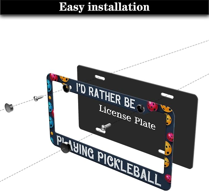 Front License Plate Bracket Multicolor License Plate Frames I'd Rather Be - Image 7