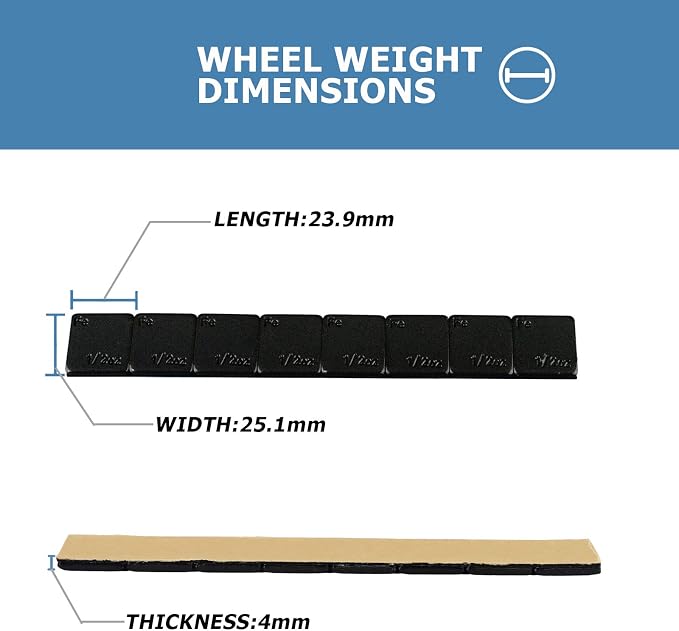 EZISO 1/2 Oz Black Stick on Wheel Weights, 0.5OZ Adhesive Backed Wheel Weights - Image 4