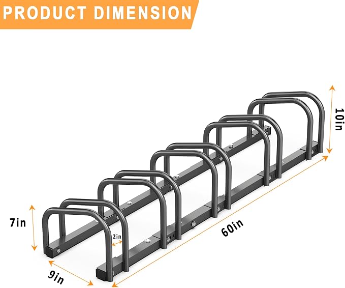 Ultrawall Bike Storage Rack for Garage, 5 Bikes Floor Bike Stand, Bicycle - Image 2