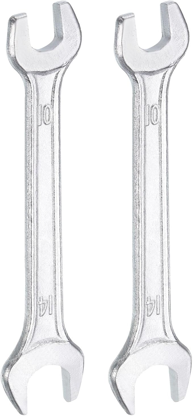 HARFINGTON 2pcs Double Open End Wrench 10mm x 14mm Metric 15 Degree Offset by HARFINGTON
