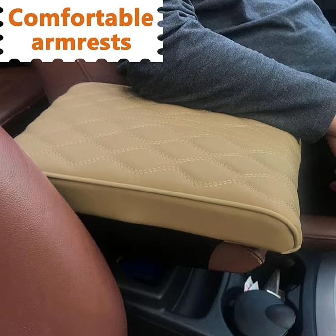 Car Center Console Cover, Memory Foam Car Armrest Cushion, Leather Arm Rest - Image 2