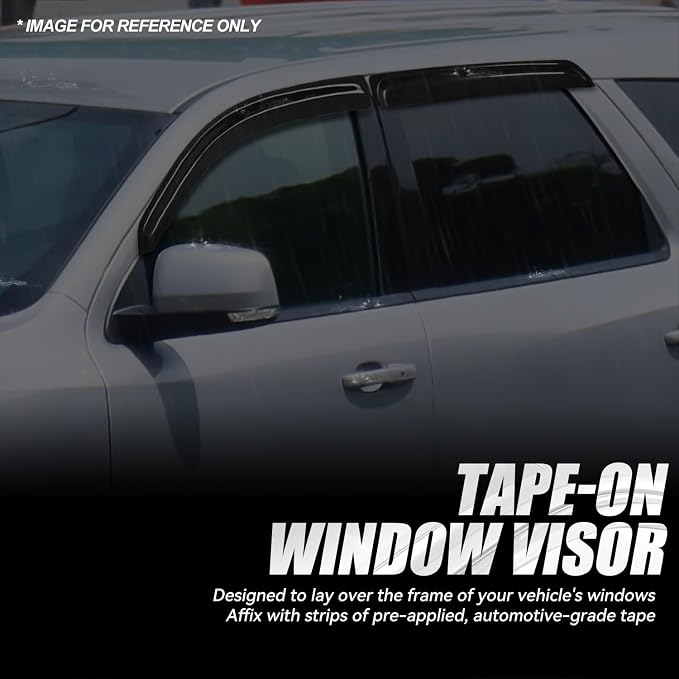 Auto Dynasty 4Pcs Carbon Fiber Pattern Window Visors Compatible - Image 3