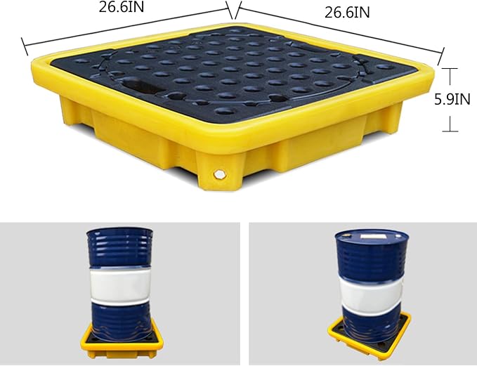 Drum Containment Spill Pallet, Industrial Nestable Oil Drums Leak-Proof Tray - Image 2
