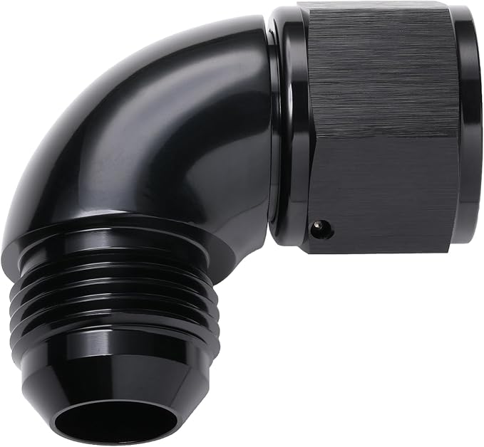 90 Degree 12AN Male to 12AN Female Swivel Full Flow Fitting Adapter Coupler - Image 3