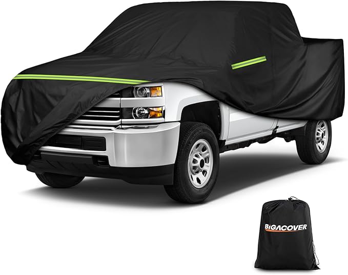 Truck Cover for Chevy Silverado Crew Cab Long Bed 8.3ft Heavy Duty Waterproof by BIGACOVER