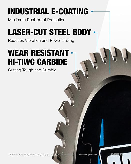 CRALY 8 Inch 42 Teeth Steel and Ferrous Metal Cutting Circular Saw Blade - Image 3