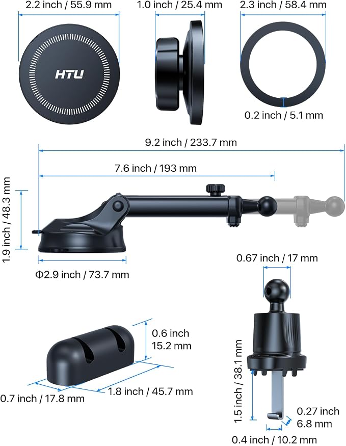 HTU for MagSafe Car Phone Mount Magnetic Phone Holder for Windshield Vent - Image 8