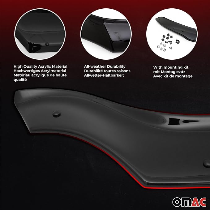 OMAC Front Bug Shield Hood Deflector Guard fits Hyundai Tucson 2022-2025 Black - Image 5