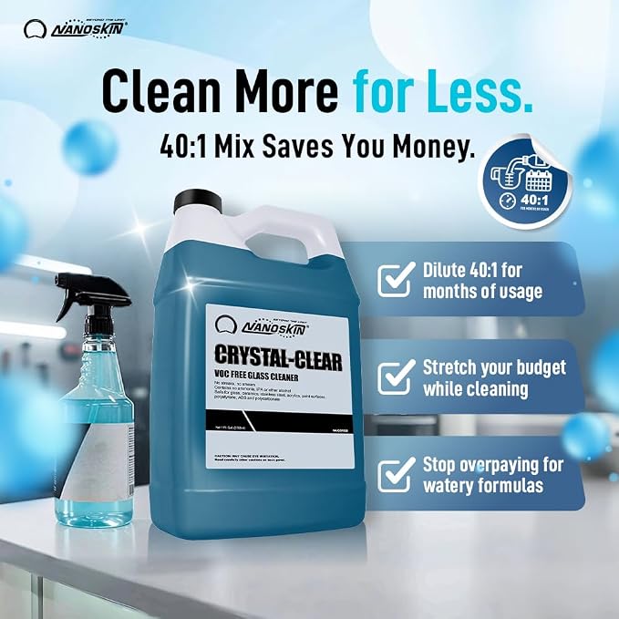 Nanoskin CRYSTAL-CLEAR VOC-Free Glass Cleaner 5 Gallon - Image 4