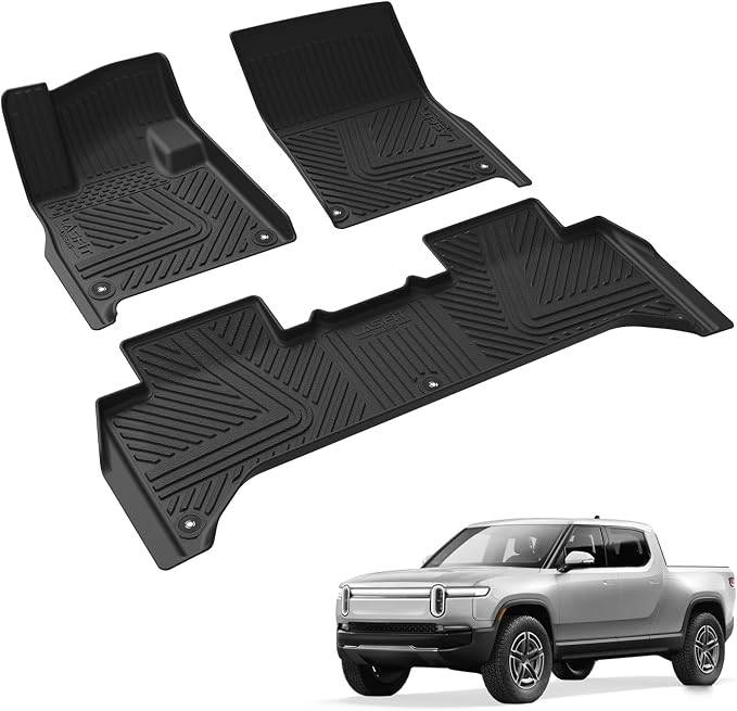LASFIT Floor Mats for Rivian R1T 2025, All Weather Floor Liner TPE Custom Fit - Image 9