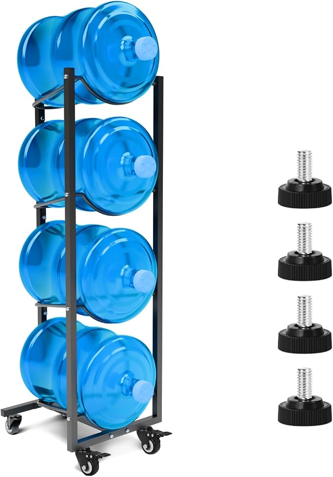 5 Gallon Water Bottle Holder: 4 Tier 5gal Water Jug Storage Rack by XXSJ