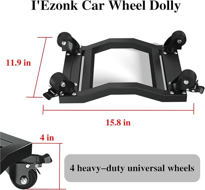 I'EZONK Industrial Stainless Steel Car Dolly Set of 2-6, 084kg Capacity | Pro - Image 2