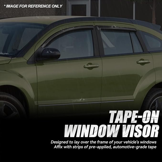 Auto Dynasty Set of 4 Carbon Fiber Pattern Window Visors Compatible - Image 3