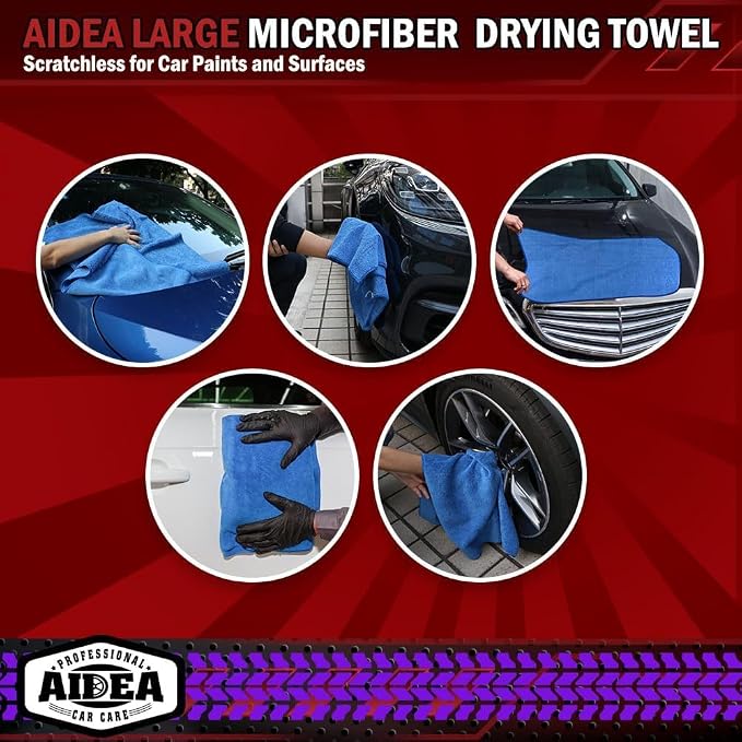 AIDEA Microfiber Towels for Cars-4PK, Large Professional Car Drying Towel - Image 7