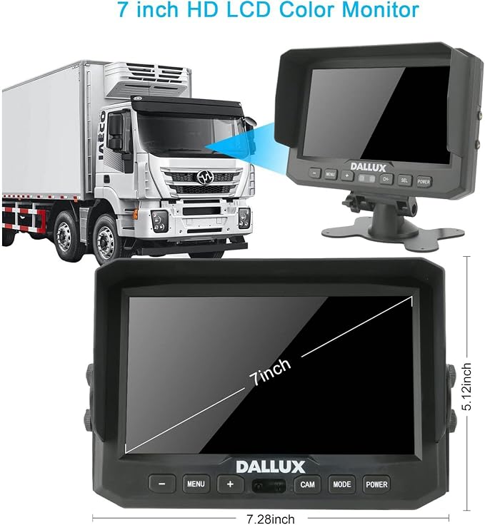 7" 1080P AHD Wired Reverse Rear View Backup Camera System, Waterproof Rearview - Image 5