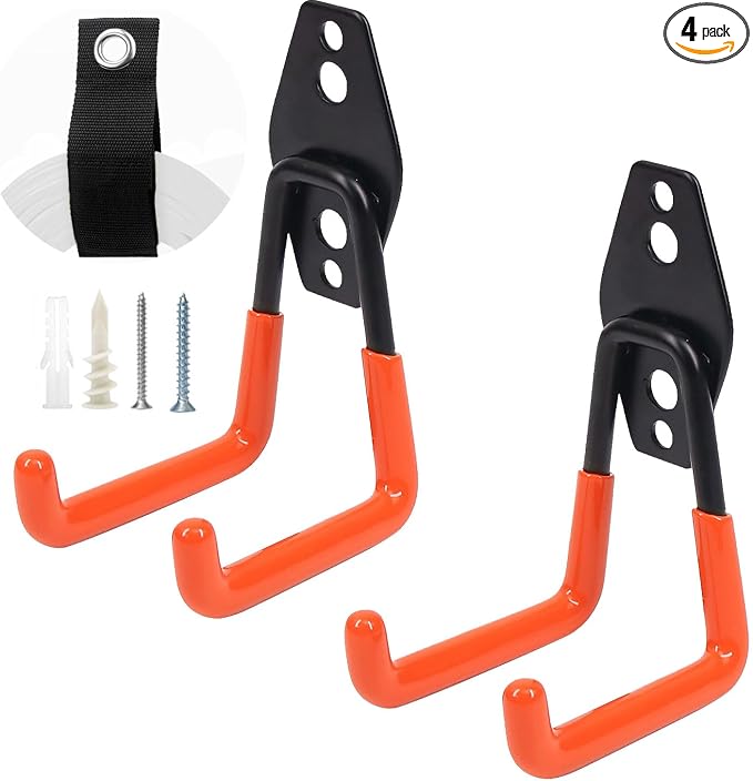 Heavy-Duty Garage Hooks -4 Pack Type small J by Unknown