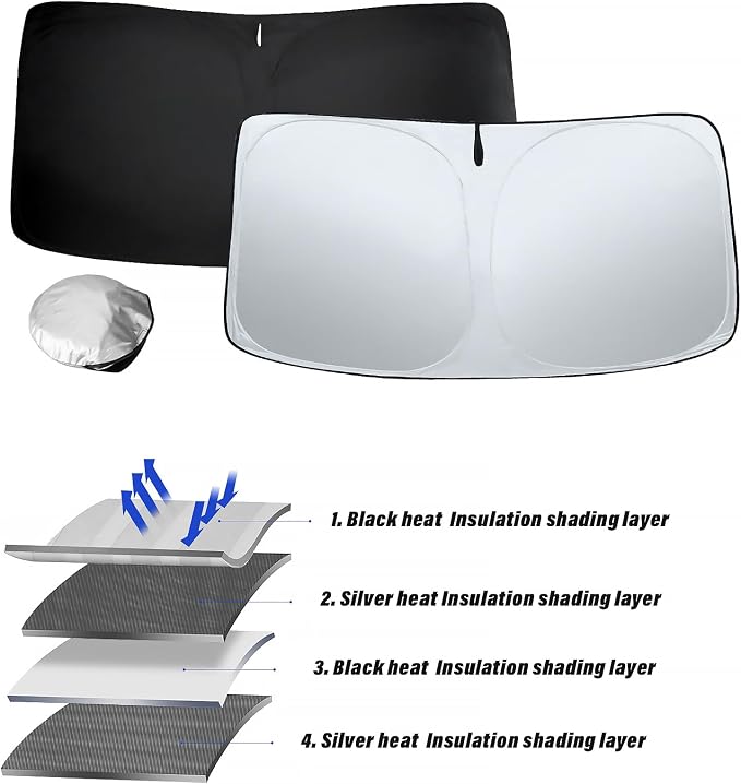 Sze Windshield Sunshade for 2015-2022 Chevrolet Colorado Retractable Front - Image 6