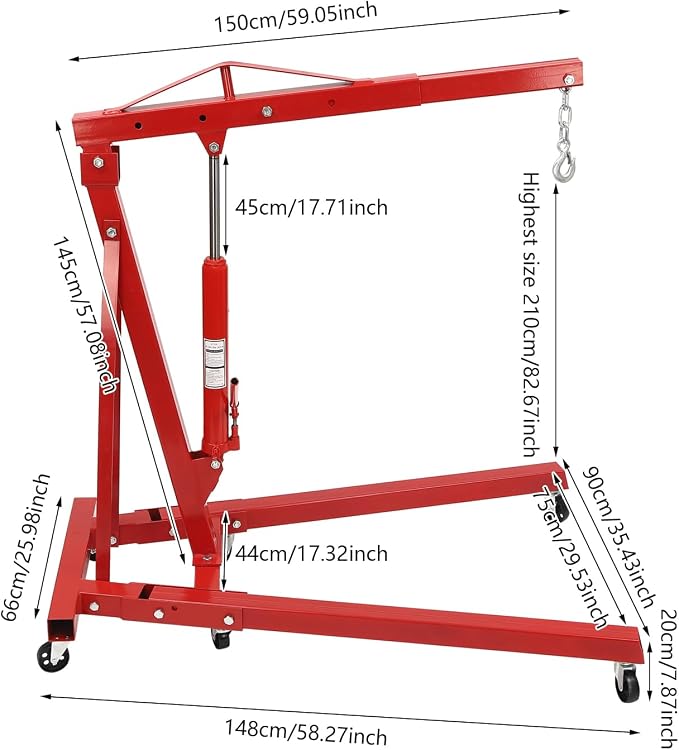 Folding Engine Hoist 1 Ton Engine Crane Lift - Image 8