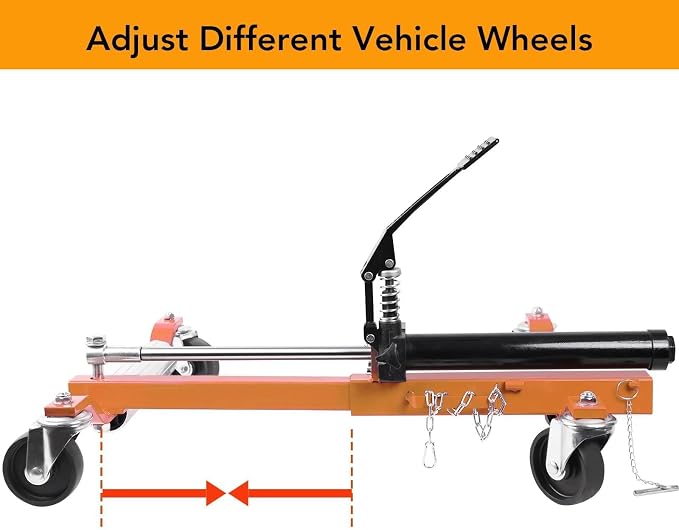 4 Pcs Car Wheel Dolly with Hydraulic Tire Jack, 1500LBS Capacity Trailer Dolly - Image 5