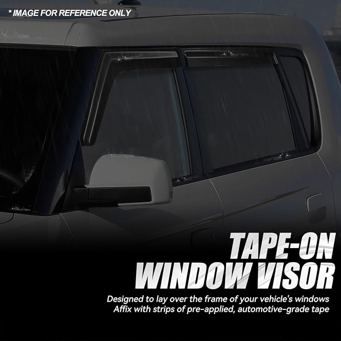 Auto Dynasty 4Pcs Carbon Fiber Pattern Window Visors Compatible - Image 3