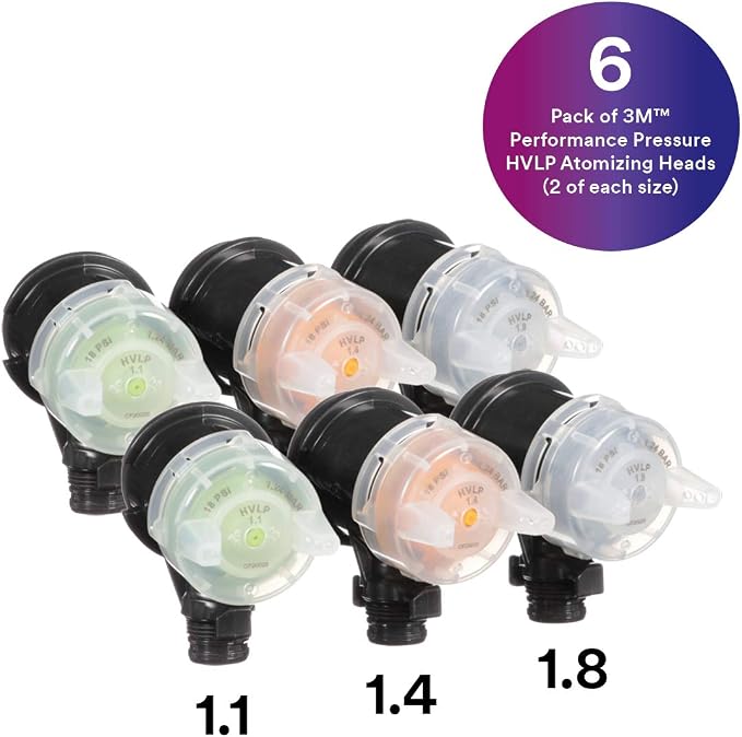 3M Performance Pressure HVLP Atomizing Head Refill Variety Kit, - Image 2