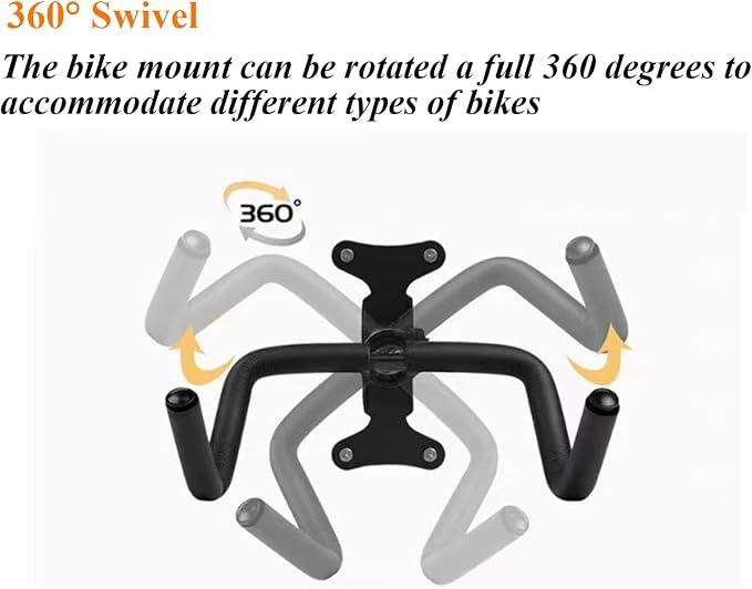 Bike Wall Mount Heavy Duty Steel Bicycle Rack 360°Swivel Adjustable Bike Hanger - Image 3