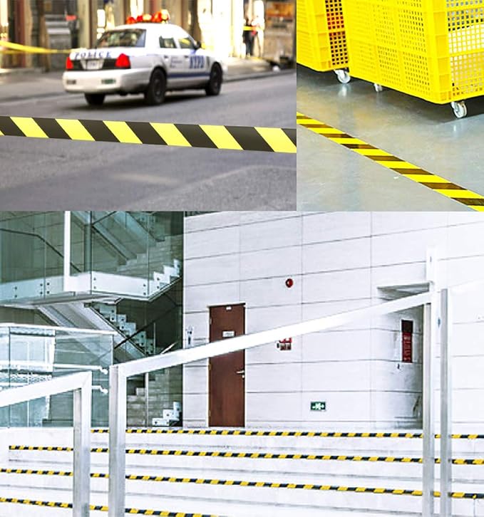 Waterproof Reflective Safety Tape Roll 2"X150' Yellow Black Striped Floor - Image 8