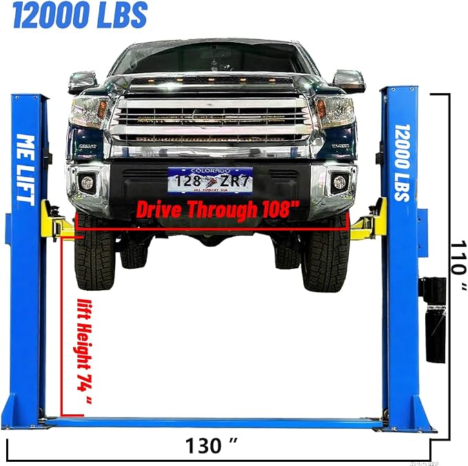 ME 12000lbs 2 Post Lift Automotive Car Lift Single Point Lock Release Two Post - Image 2
