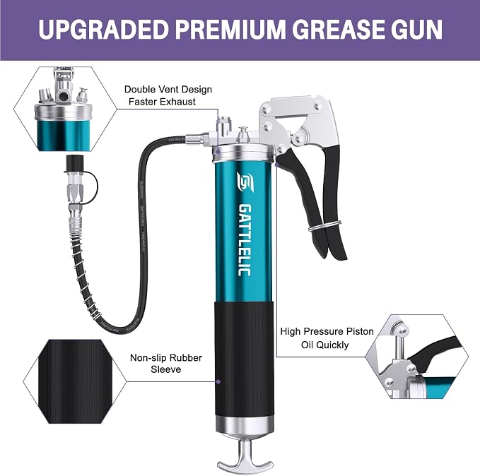 8000 PSI Heavy Duty Grease Gun Kit - 14oz - Image 3