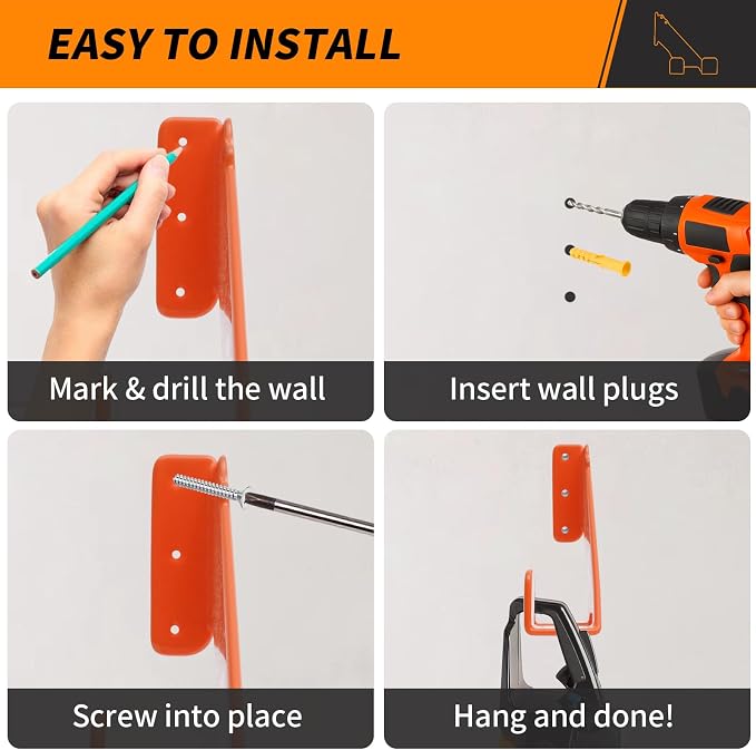 Chainsaw Hanger, 180LB Wall Mount Chainsaw Holder, Heavy Duty Chainsaw Storage - Image 5