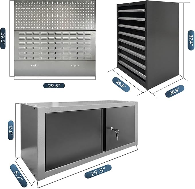 Metal Garage Cabinet Set, Heavy Duty - Image 9