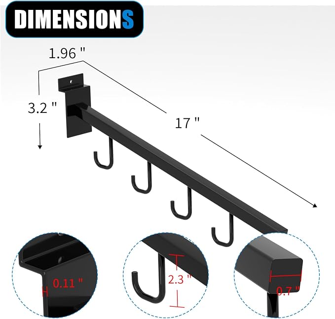 10-Pack 17-Inch Slatwall Waterfall Display Hooks - Image 4