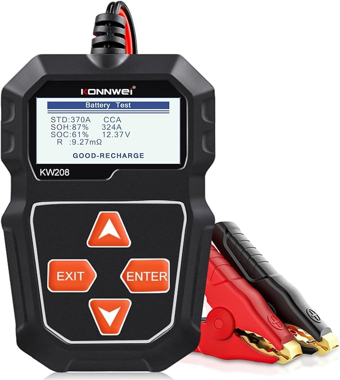 KONNWEI KW208 12V Car Battery Tester, 100-2000 CCA Load Tester Automotive by KONNWEI