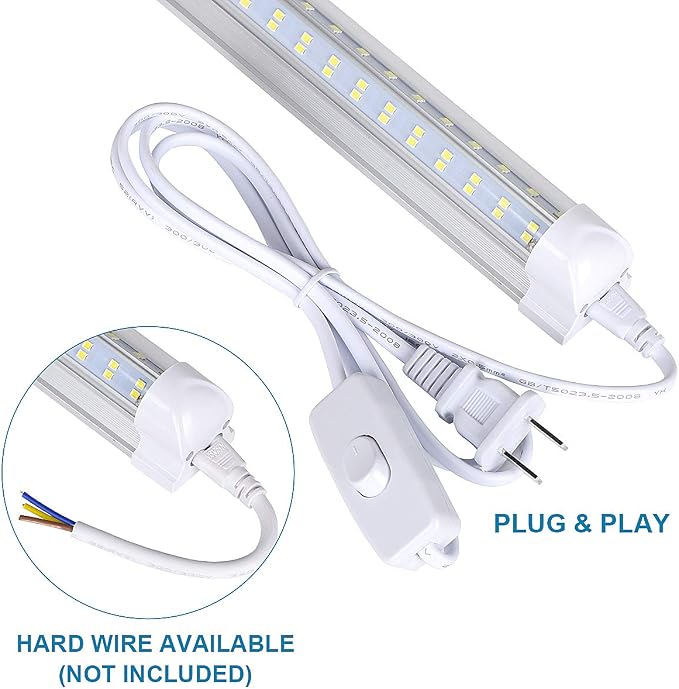 20 Pack 8FT LED Shop Light Fixture, 144W 15500LM 6000K Cool White, High Output - Image 4