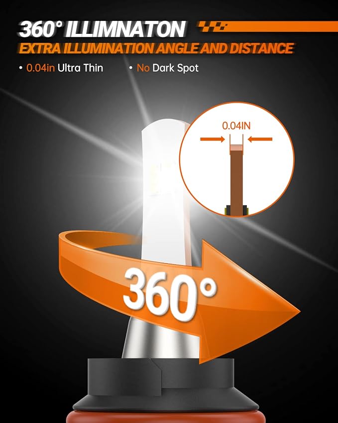 SEALIGHT 9007 LED Bulb, 36000LM 800% Brighter, HB5 Bulb 6500K Cool White - Image 3