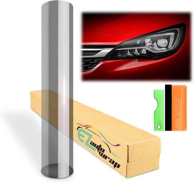 EZAUTO WRAP Free Tool Kit 12"x48" Glossy Light Black Smoke Headlight Taillight by EZAUTOWRAP