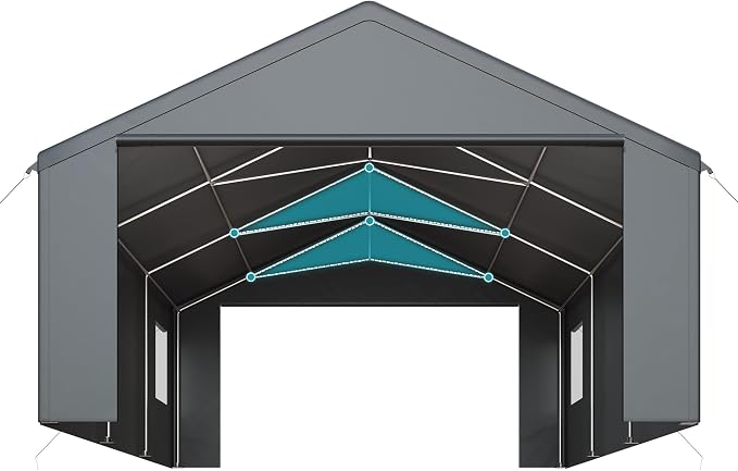 Carport, Heavy Duty Car Port 20x20 FT, Large Car Canopy - Image 5
